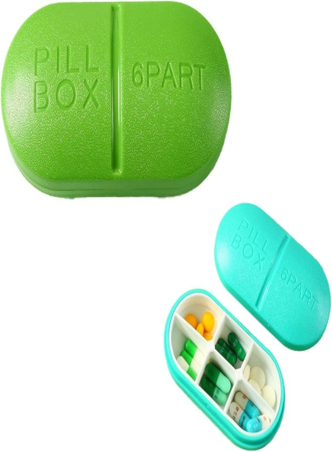 PRAMANTA 6 Compartment Travel Pill Organizer Daily Pill Case Portable Vitamin Pill Organizer Box Mini Tablets/Pills Box (1Pcs) - Image 1